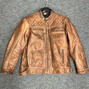 Texpeed Leather Motorcycle jacket with removable spine, elbow & shoulder pads.